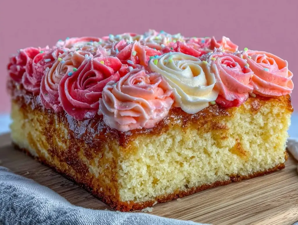 perfect ombre rosette sheet cake - featured image