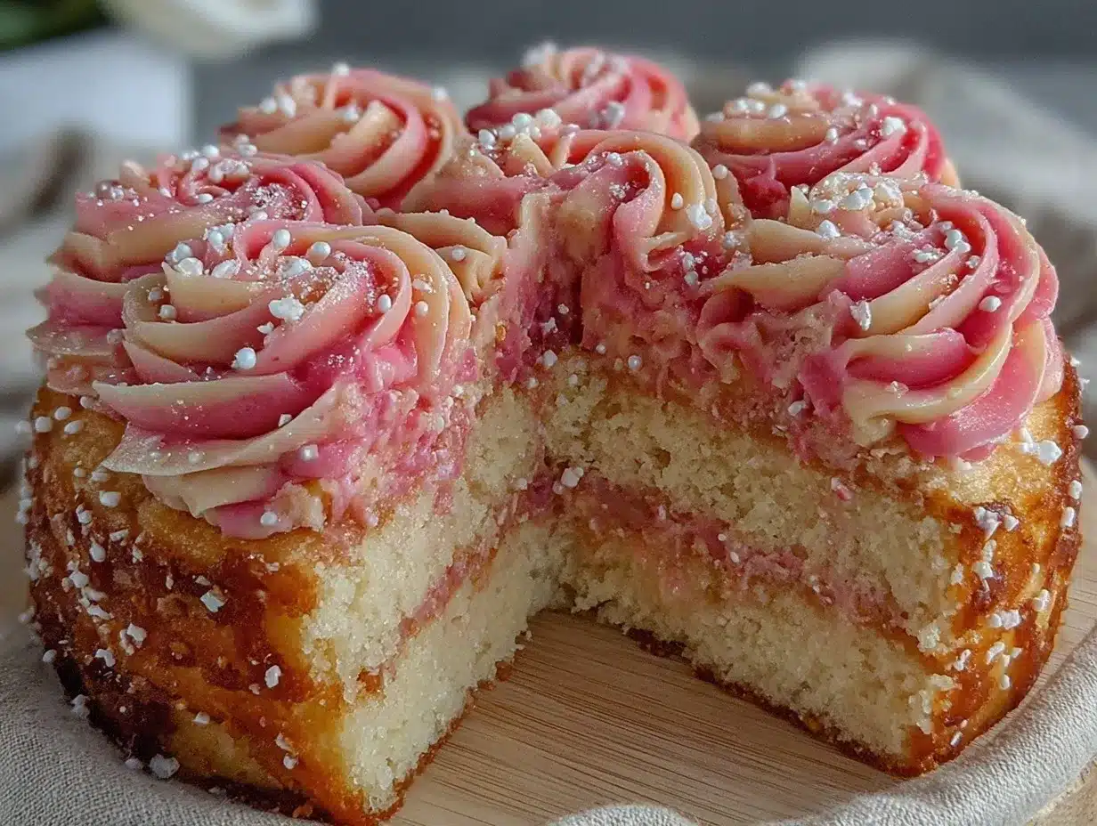 perfect ombre rosette sheet cake preparation steps