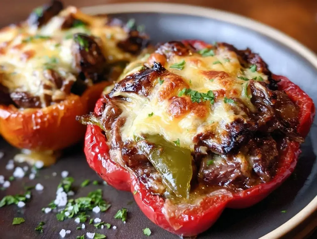 Philly cheesesteak stuffed peppers - featured image