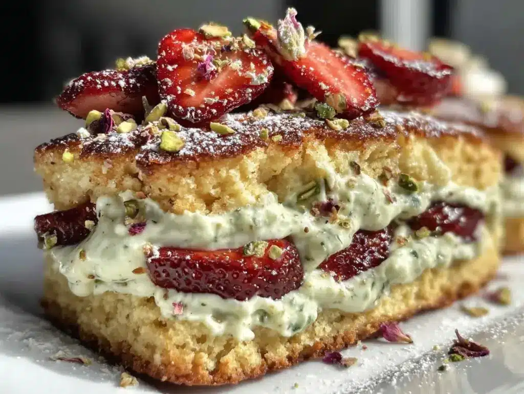 pistachio rose water shortcake - featured image