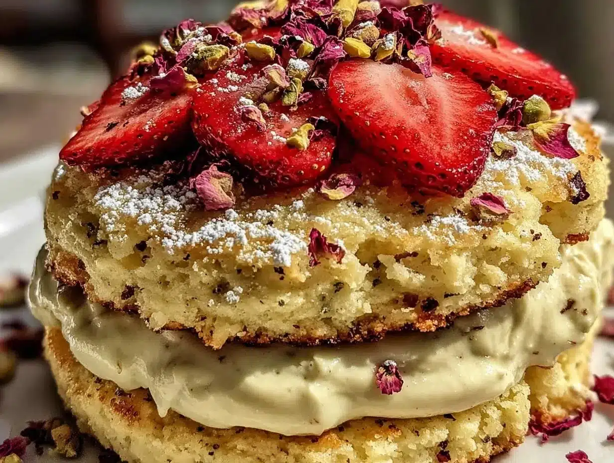 pistachio rose water shortcake preparation steps