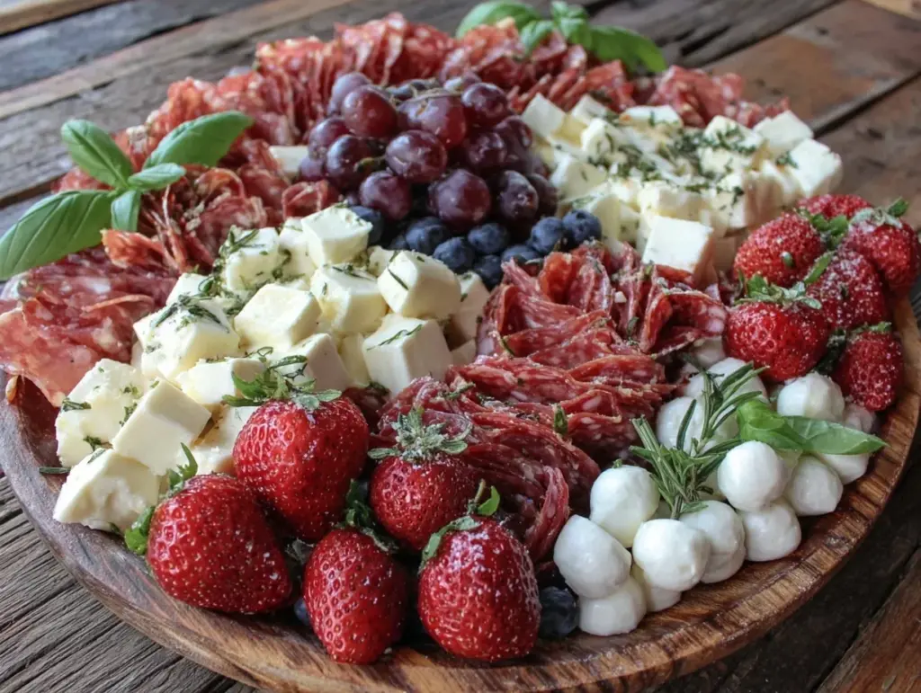 red white and blue charcuterie board - featured image