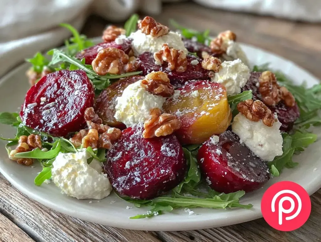 roasted beet and goat cheese salad - featured image