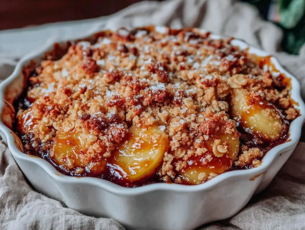 salted caramel apple crisp - featured image