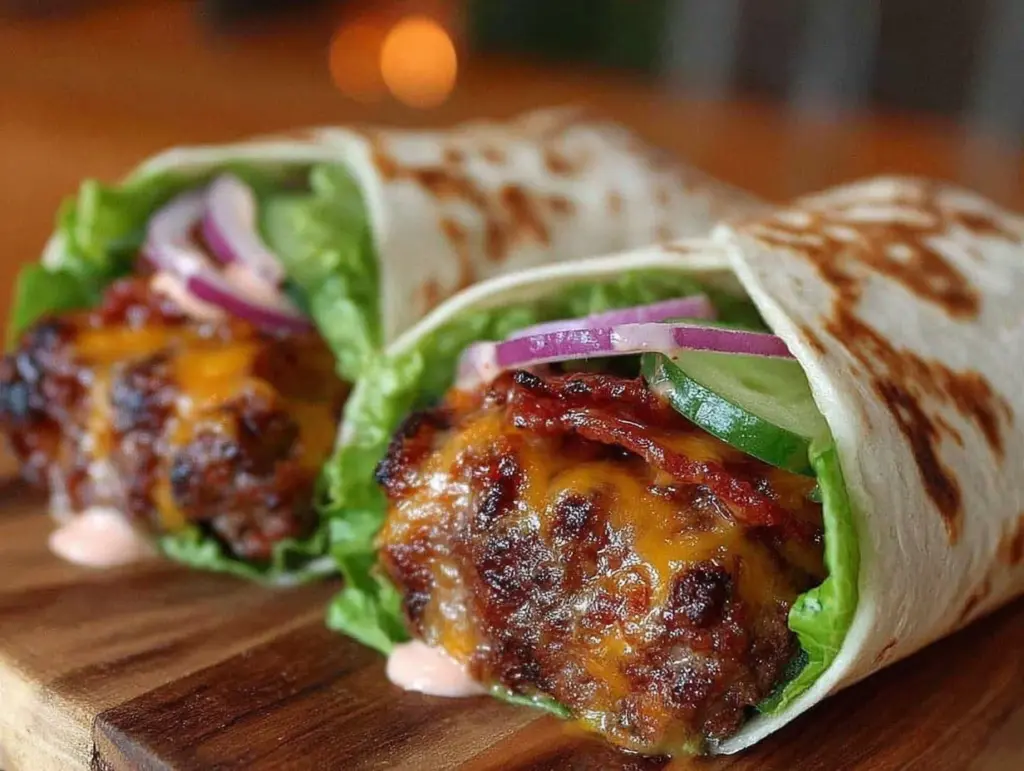 savory smash burger wraps - featured image