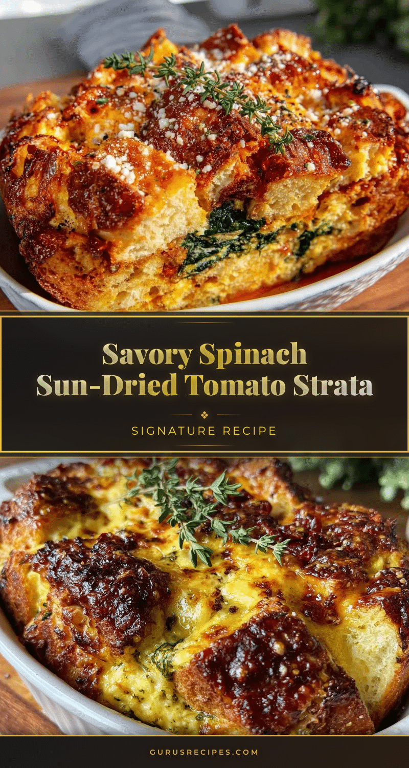 savory spinach sun-dried tomato strata recipe