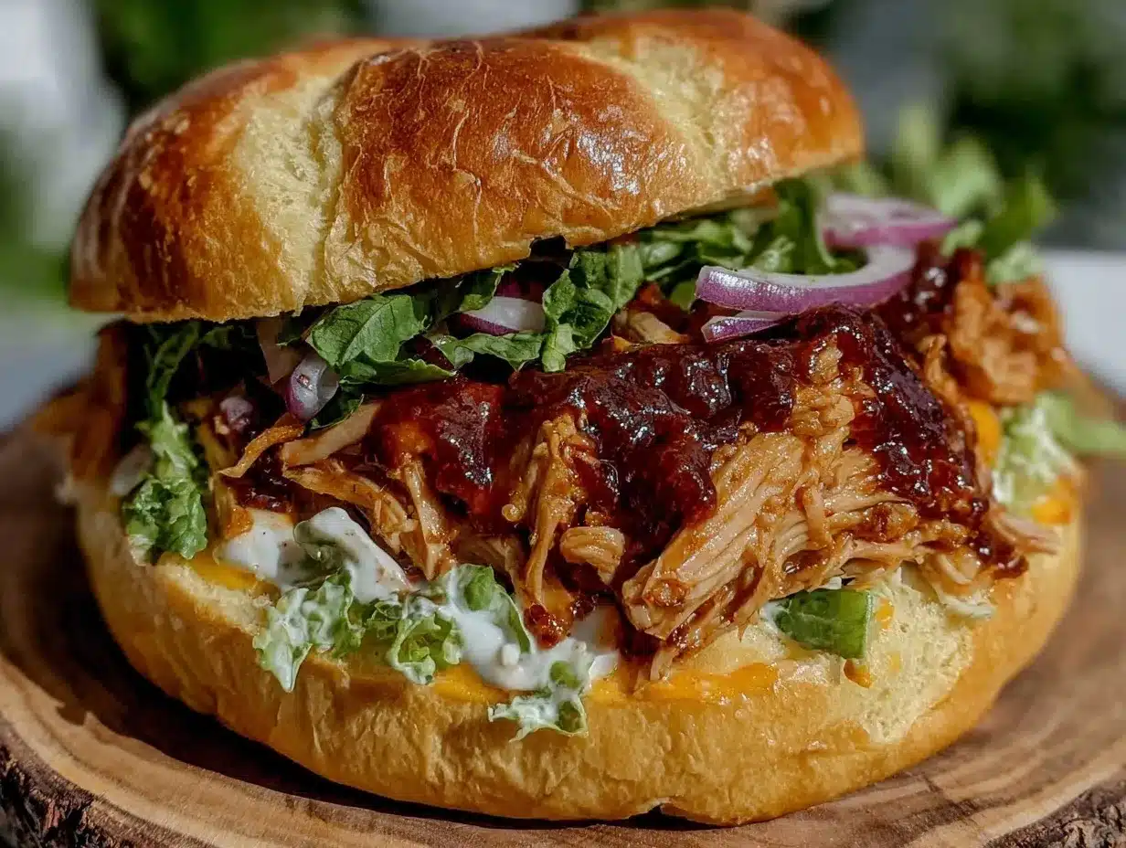 slow cooker Hawaiian BBQ chicken sandwiches preparation steps