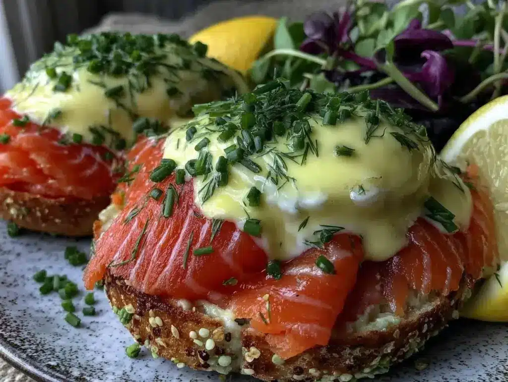 smoked salmon eggs benedict - featured image