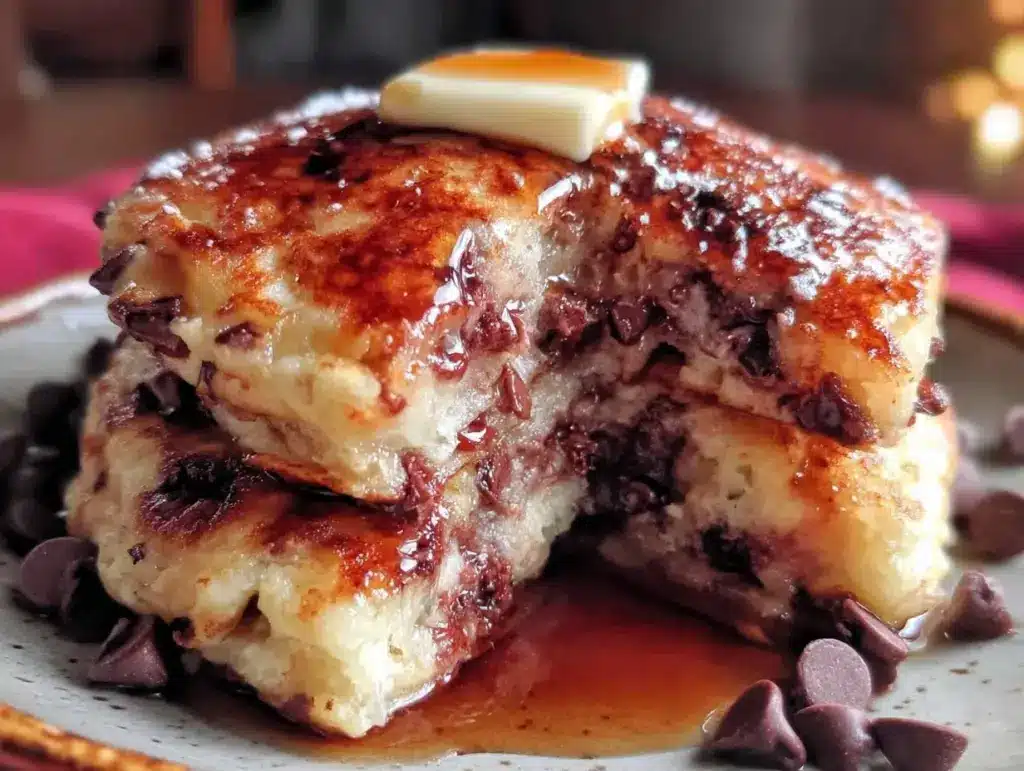 sourdough discard chocolate chip pancakes - featured image