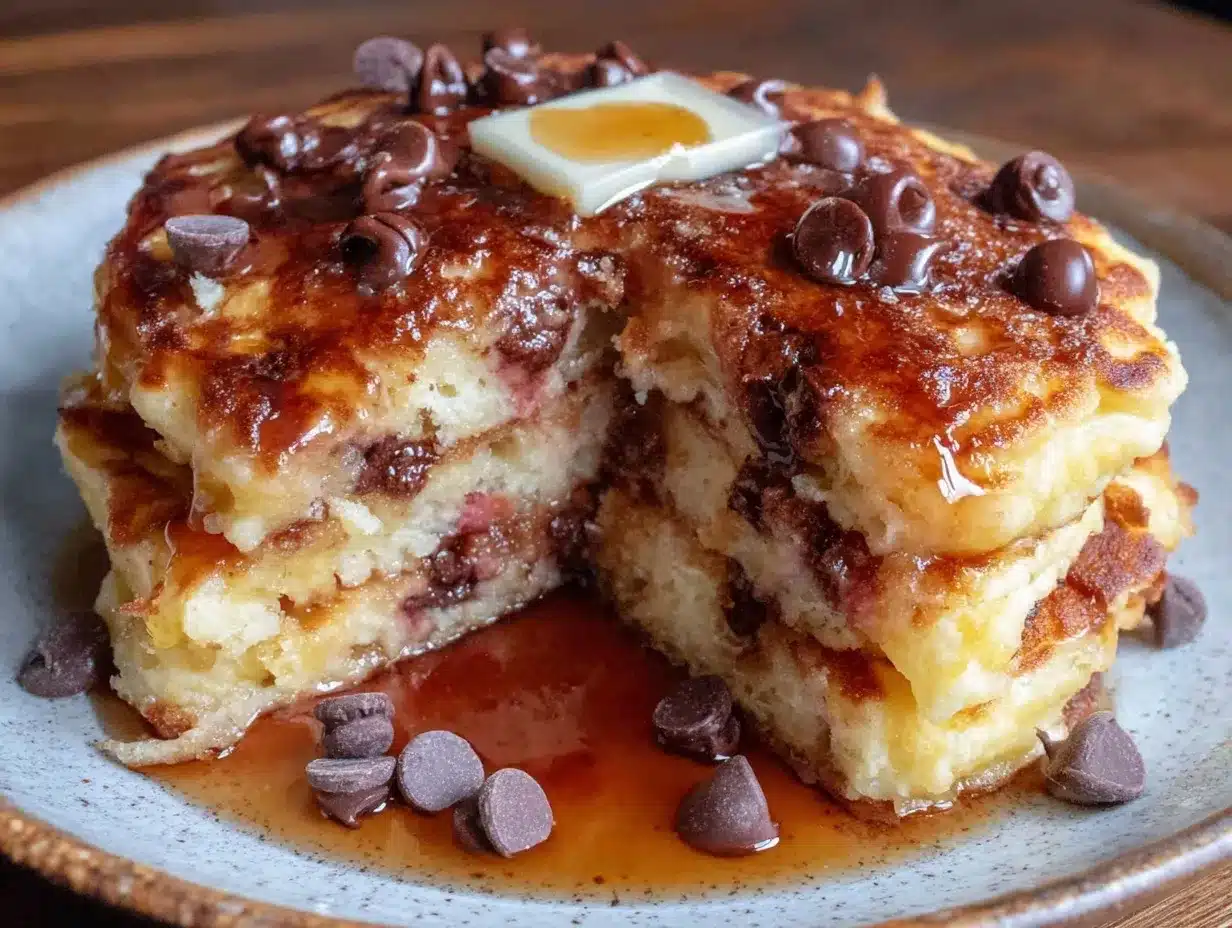 sourdough discard chocolate chip pancakes preparation steps