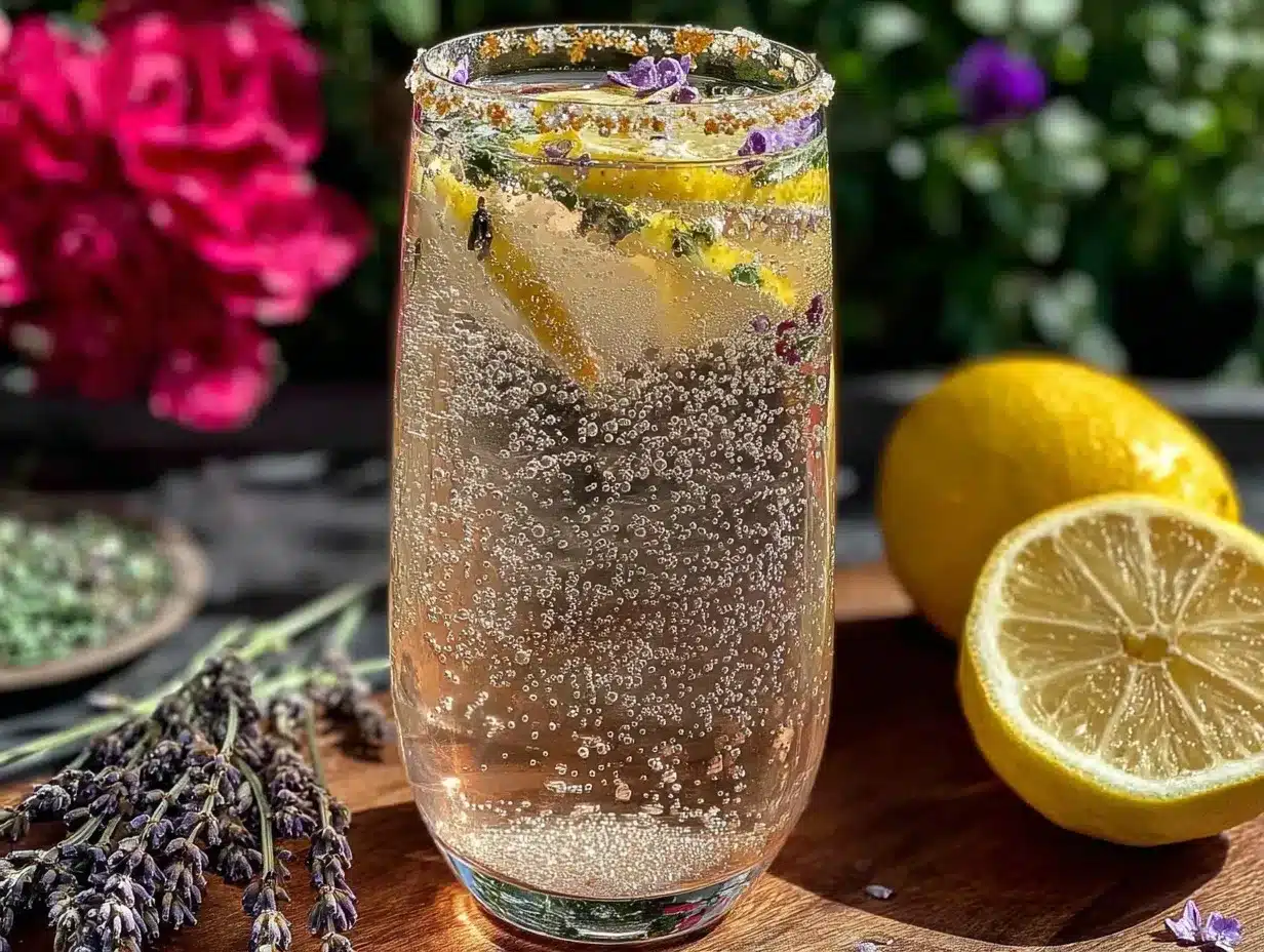 sparkling lavender elderflower spritz preparation steps