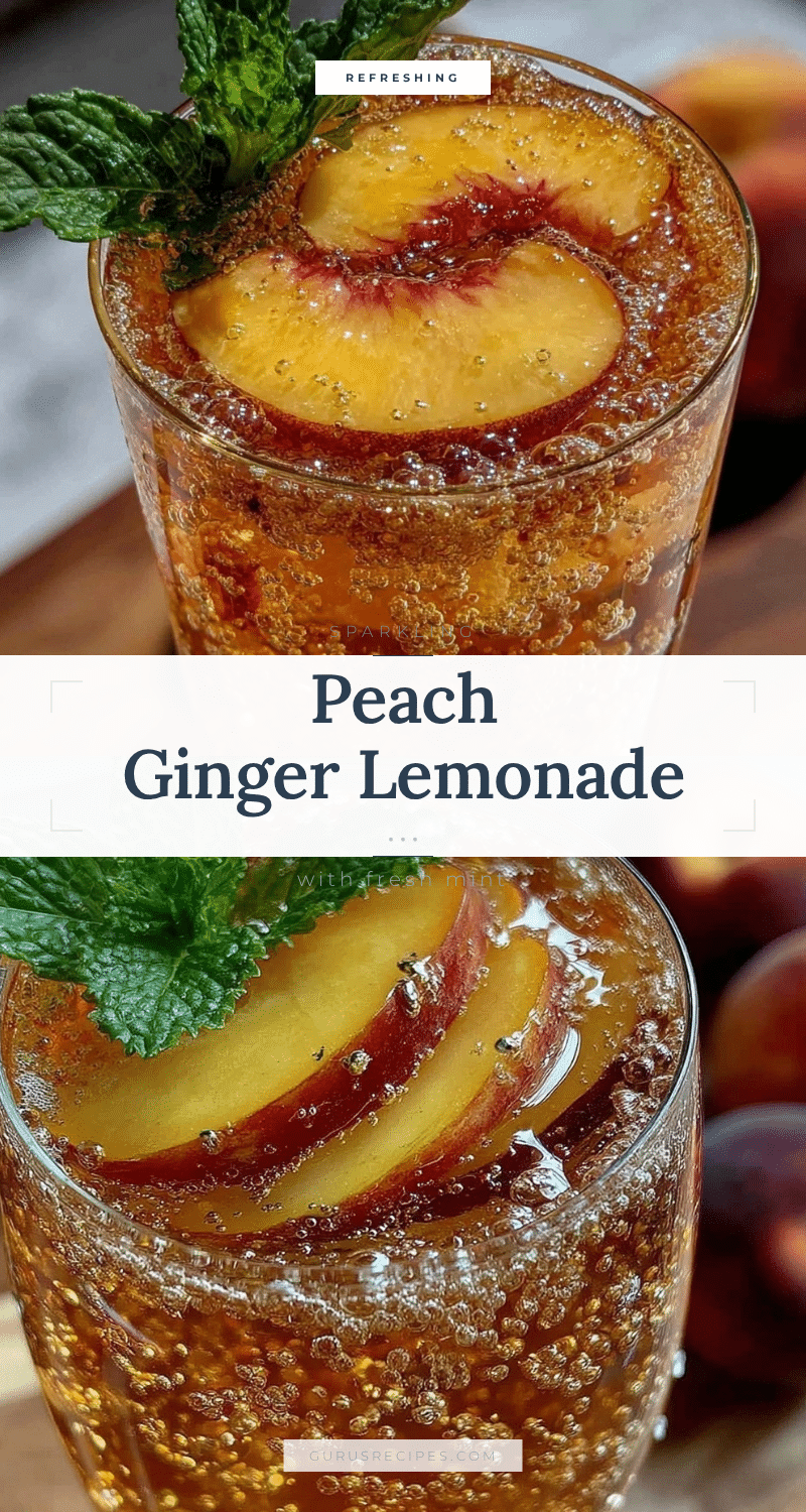 sparkling peach ginger lemonade mocktail recipe