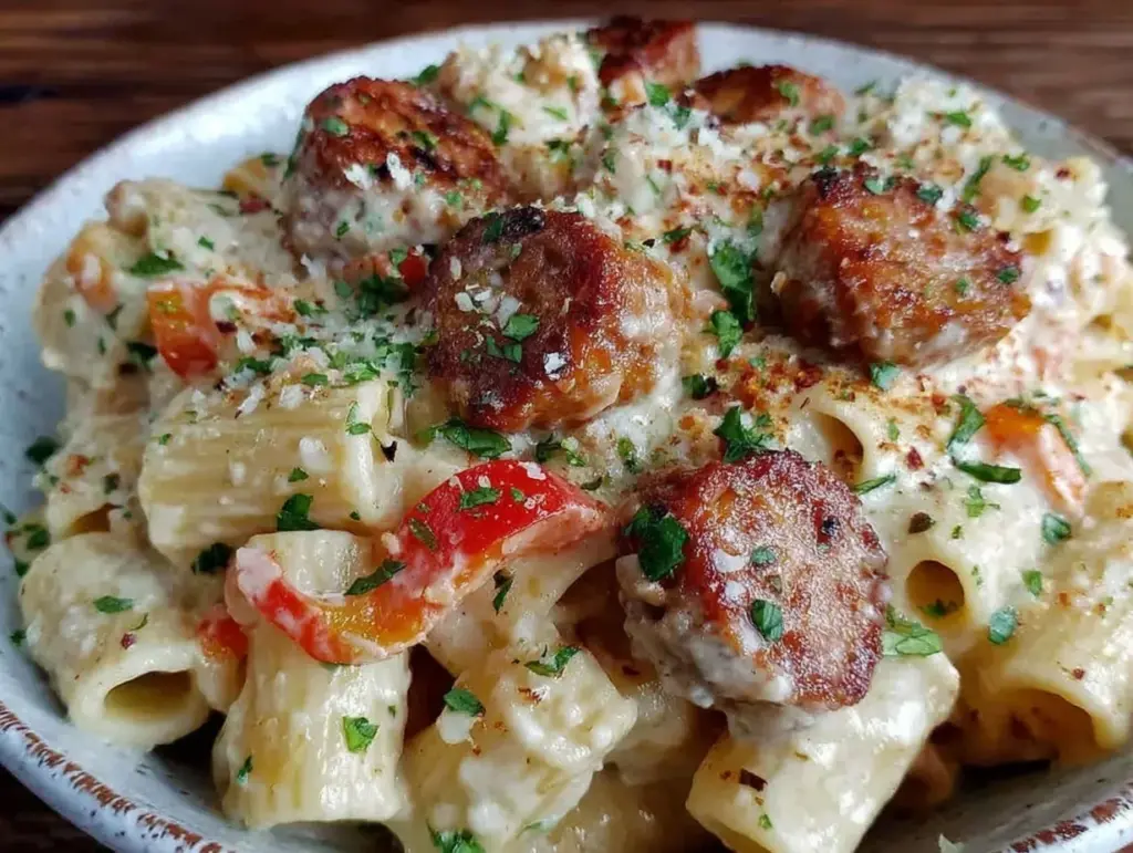 spicy sausage rigatoni - featured image