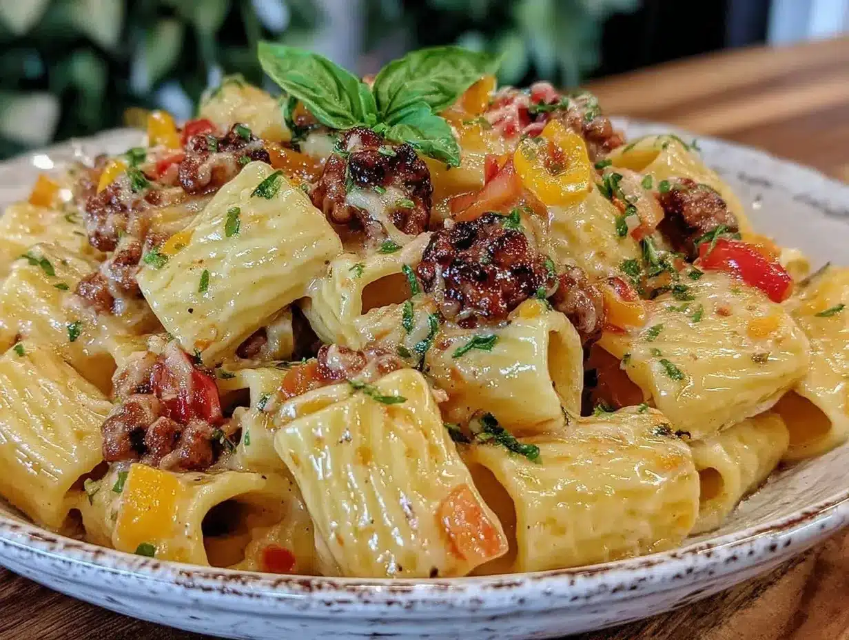 spicy sausage rigatoni preparation steps