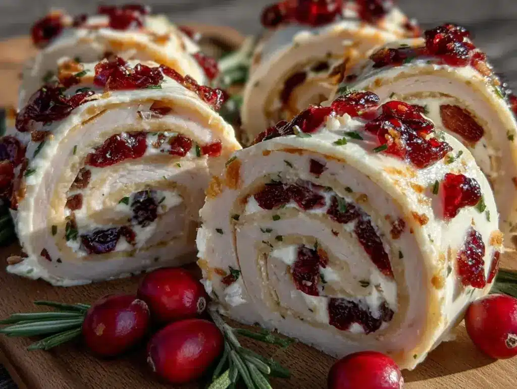 turkey cranberry pinwheel sandwiches - featured image