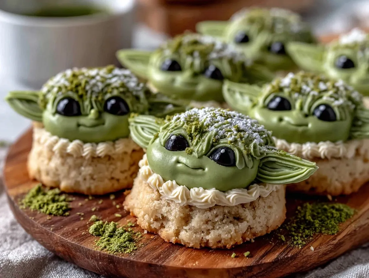 Baby Yoda Matcha Sugar Cookies preparation steps