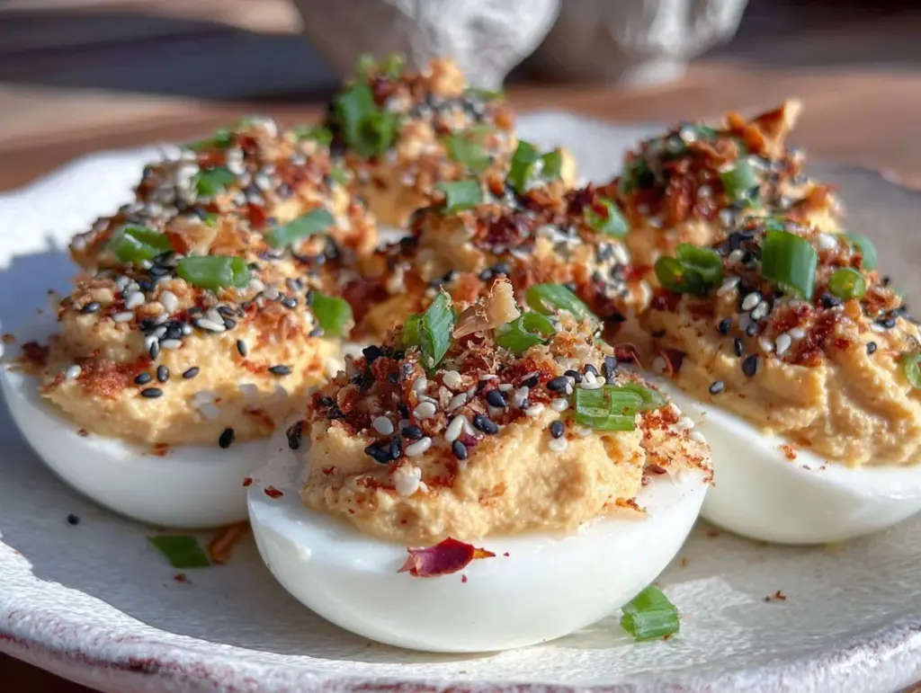 brown butter deviled eggs - featured image