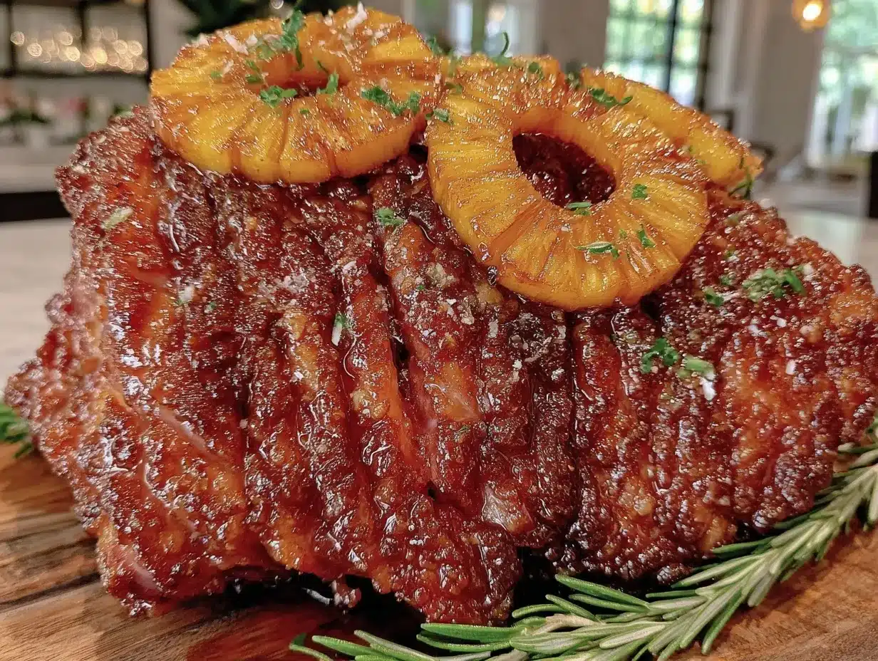 brown sugar pineapple glazed ham for two preparation steps