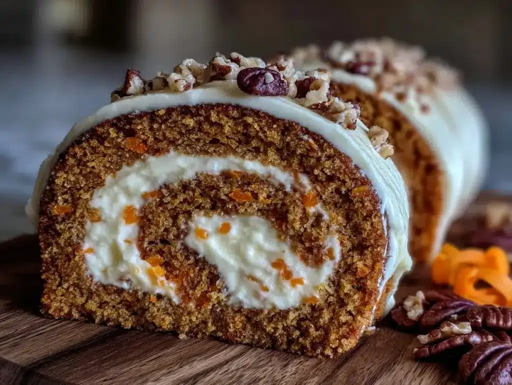 carrot cake Swiss roll - featured image