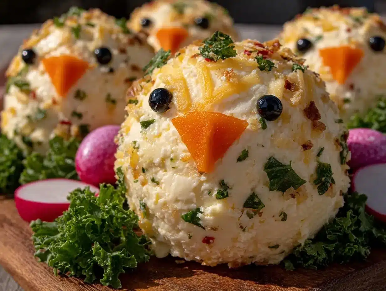 cheese ball chick shaped recipe preparation steps