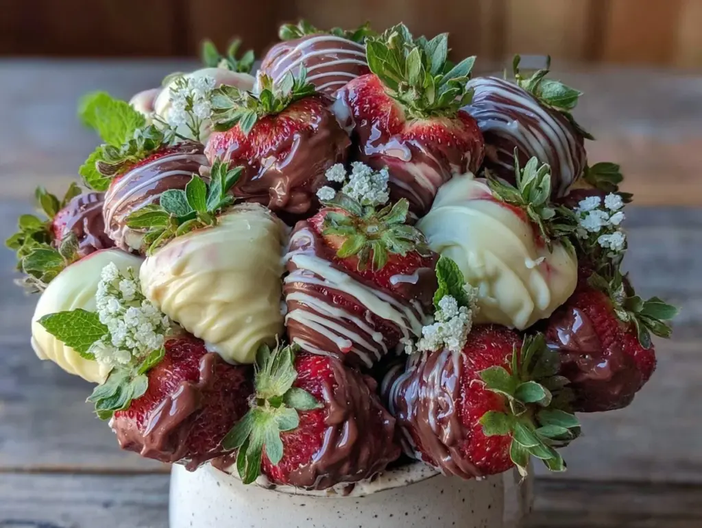 chocolate covered strawberry bouquet - featured image