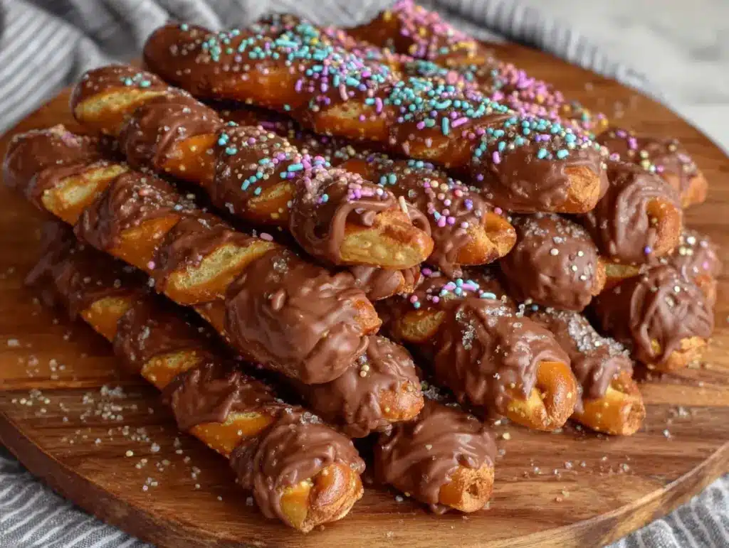 chocolate-dipped lightsaber pretzel rods - featured image