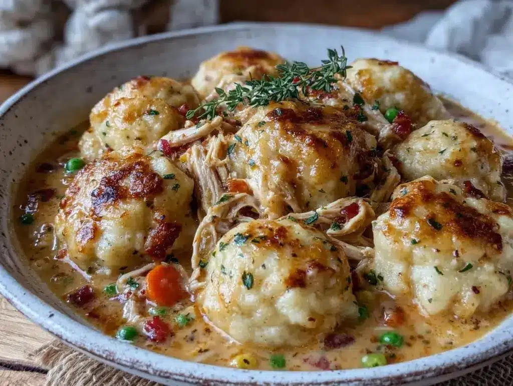 cozy loaded crockpot chicken and dumplings from scratch - featured image