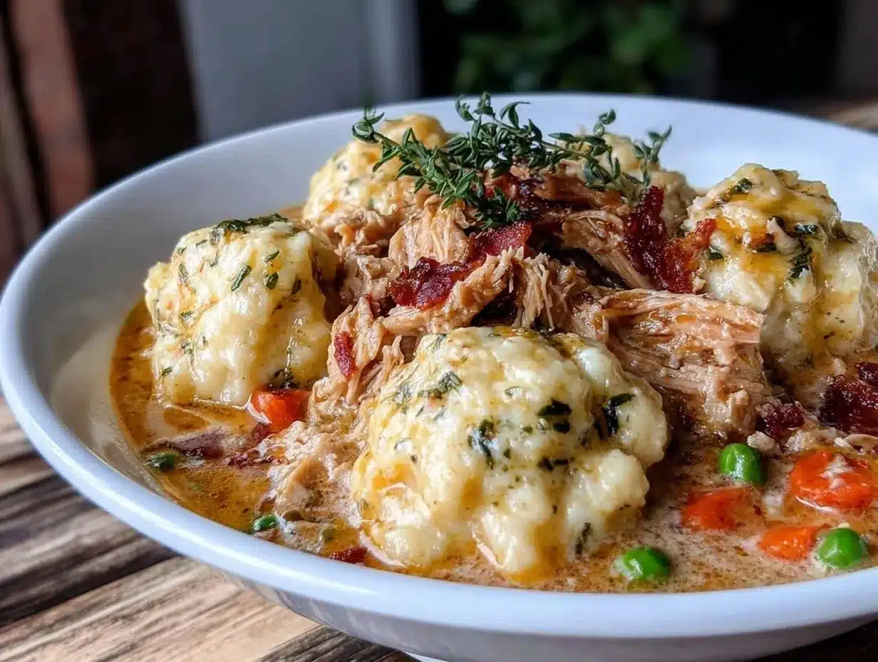 cozy loaded crockpot chicken and dumplings from scratch preparation steps