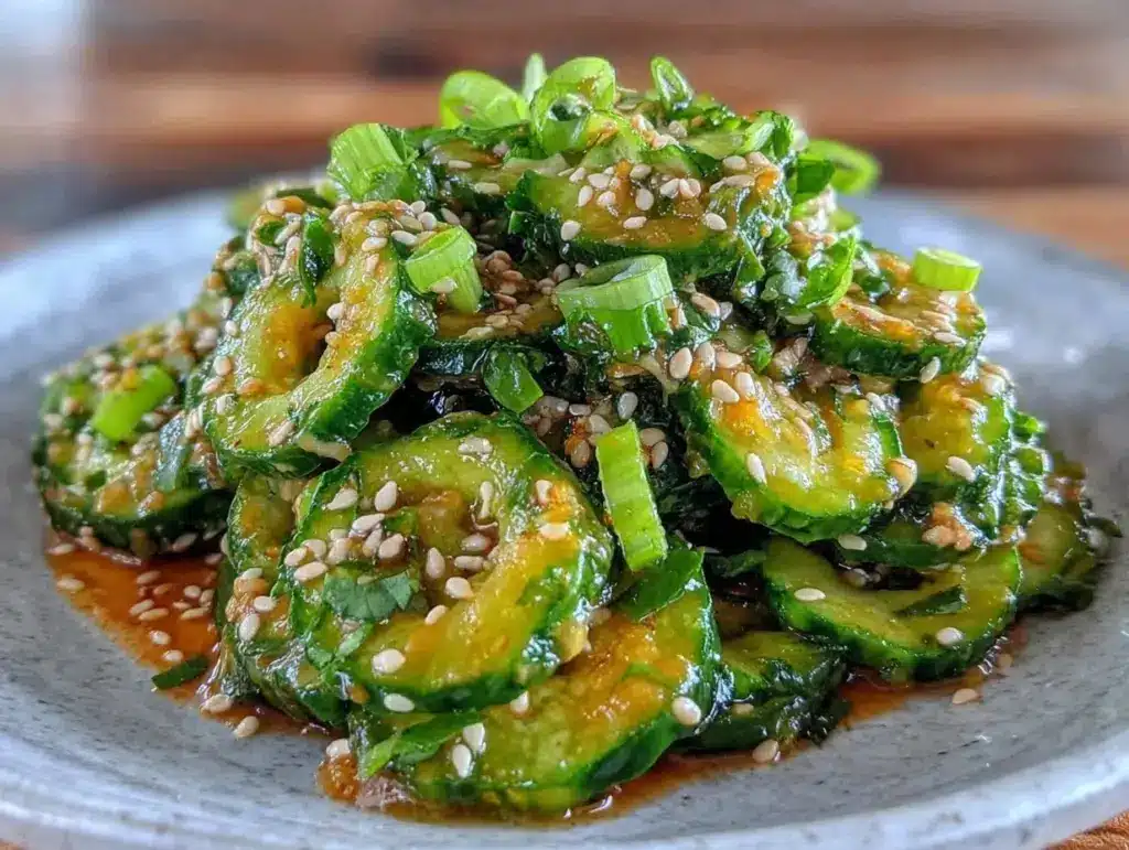 creamy asian cucumber salad - featured image