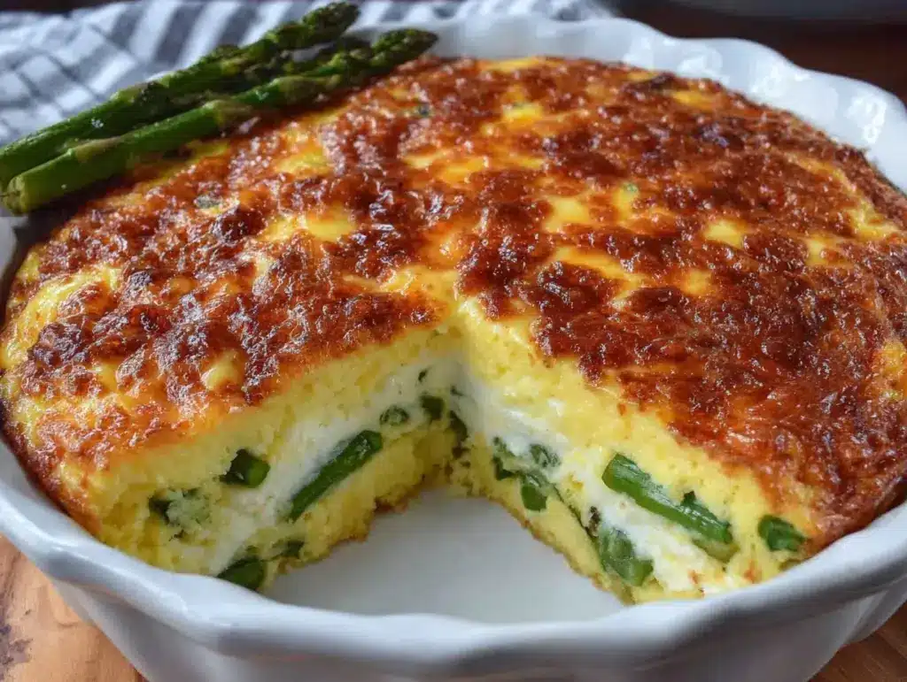 creamy asparagus and gruyère breakfast casserole - featured image