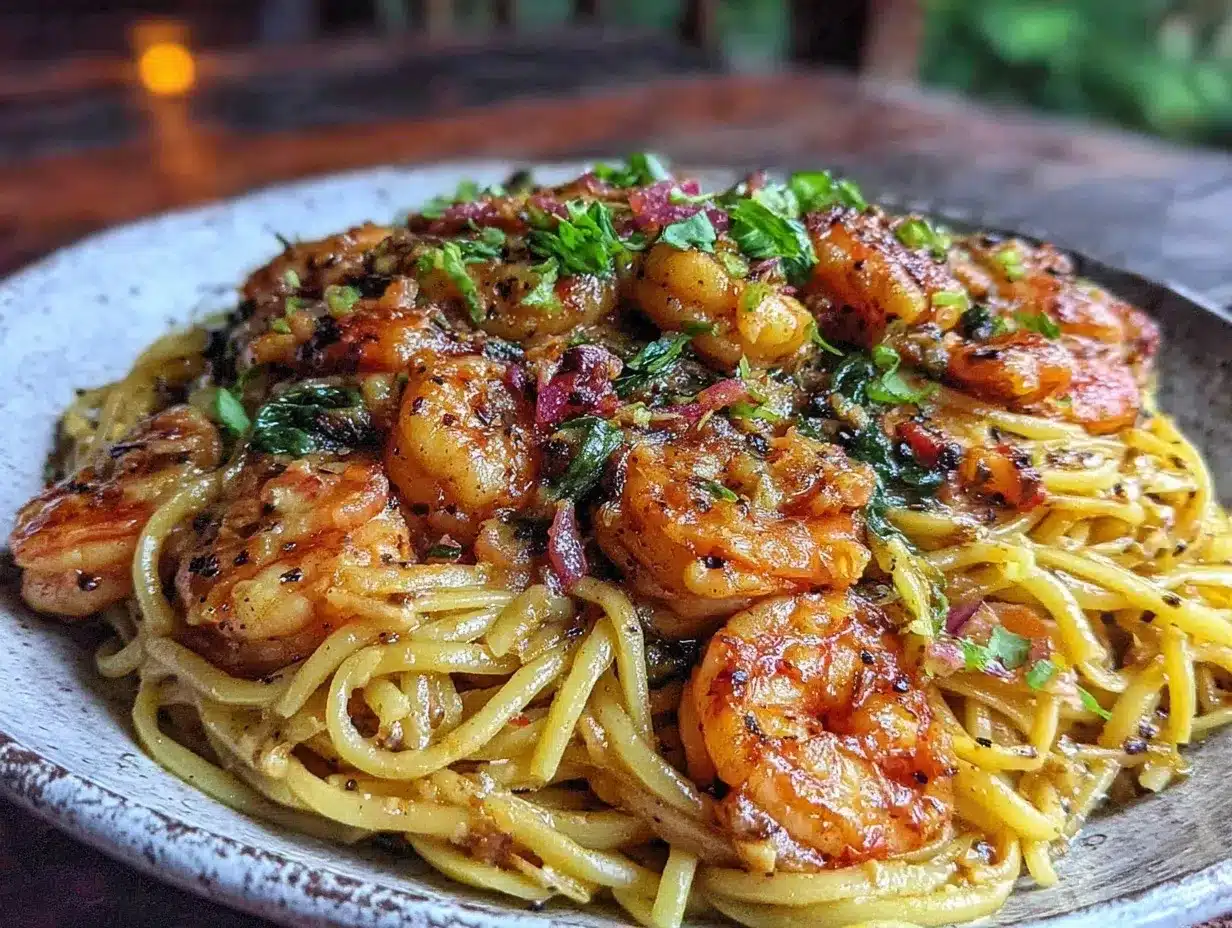 creamy garlic butter tuscan shrimp pasta preparation steps