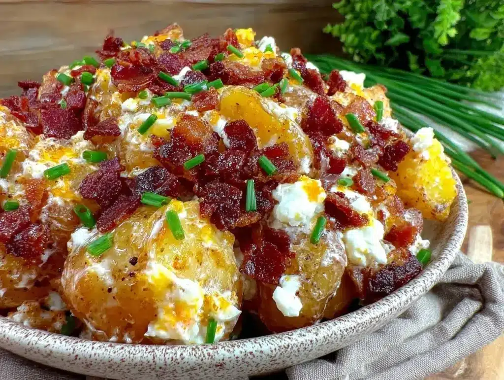 creamy loaded baked potato salad - featured image