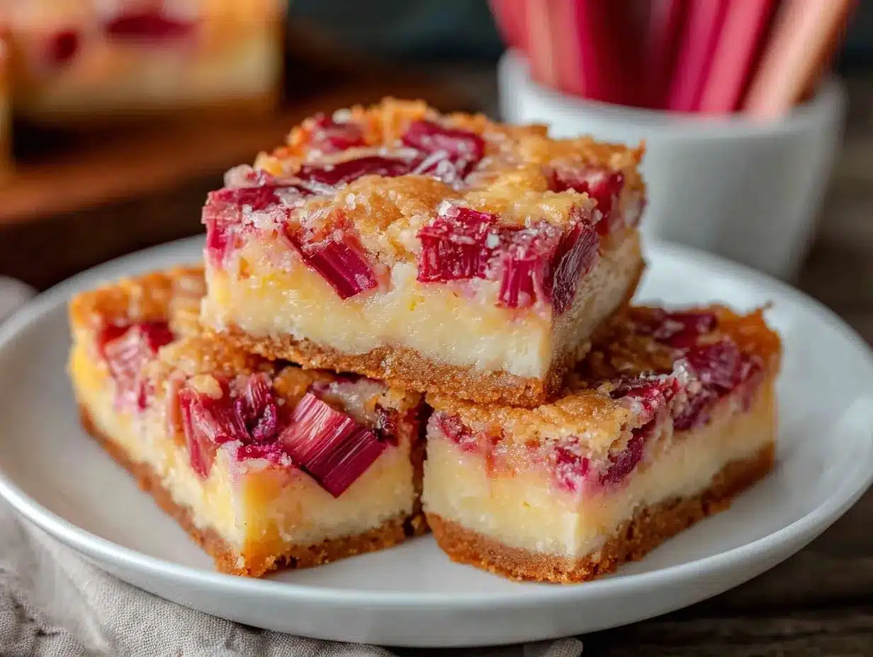 creamy rhubarb custard bars preparation steps