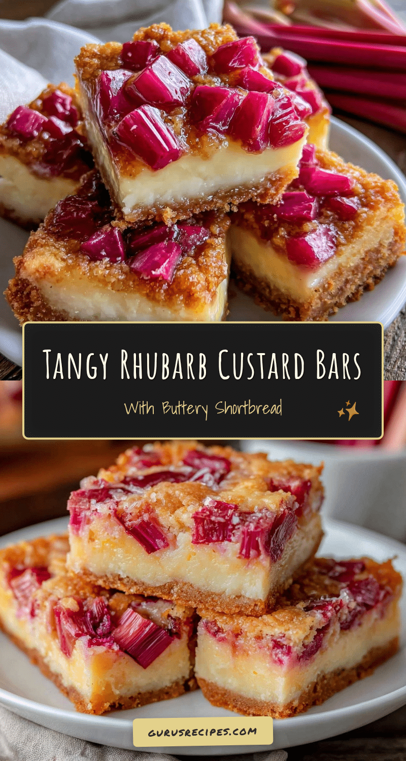 creamy rhubarb custard bars recipe