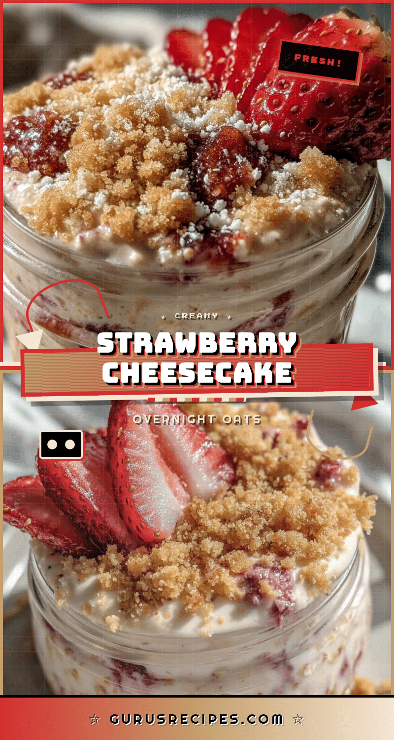 creamy strawberry cheesecake overnight oats recipe