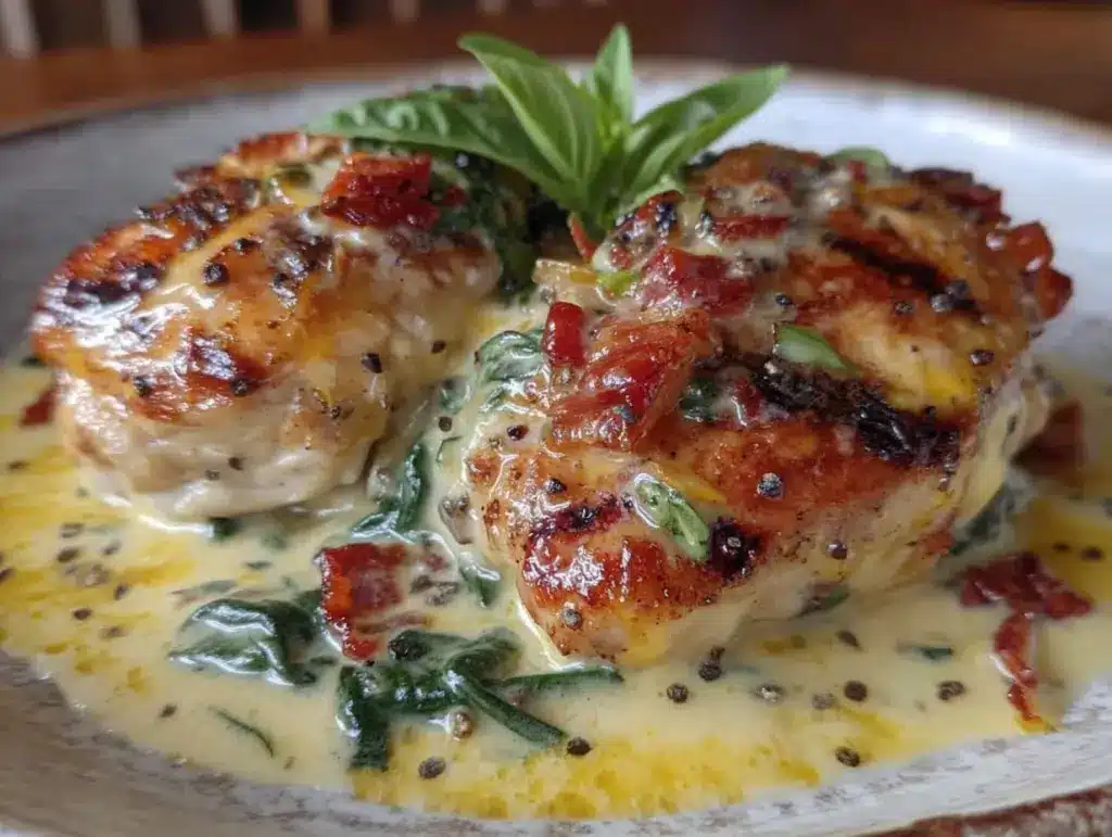 creamy tuscan chicken breast - featured image