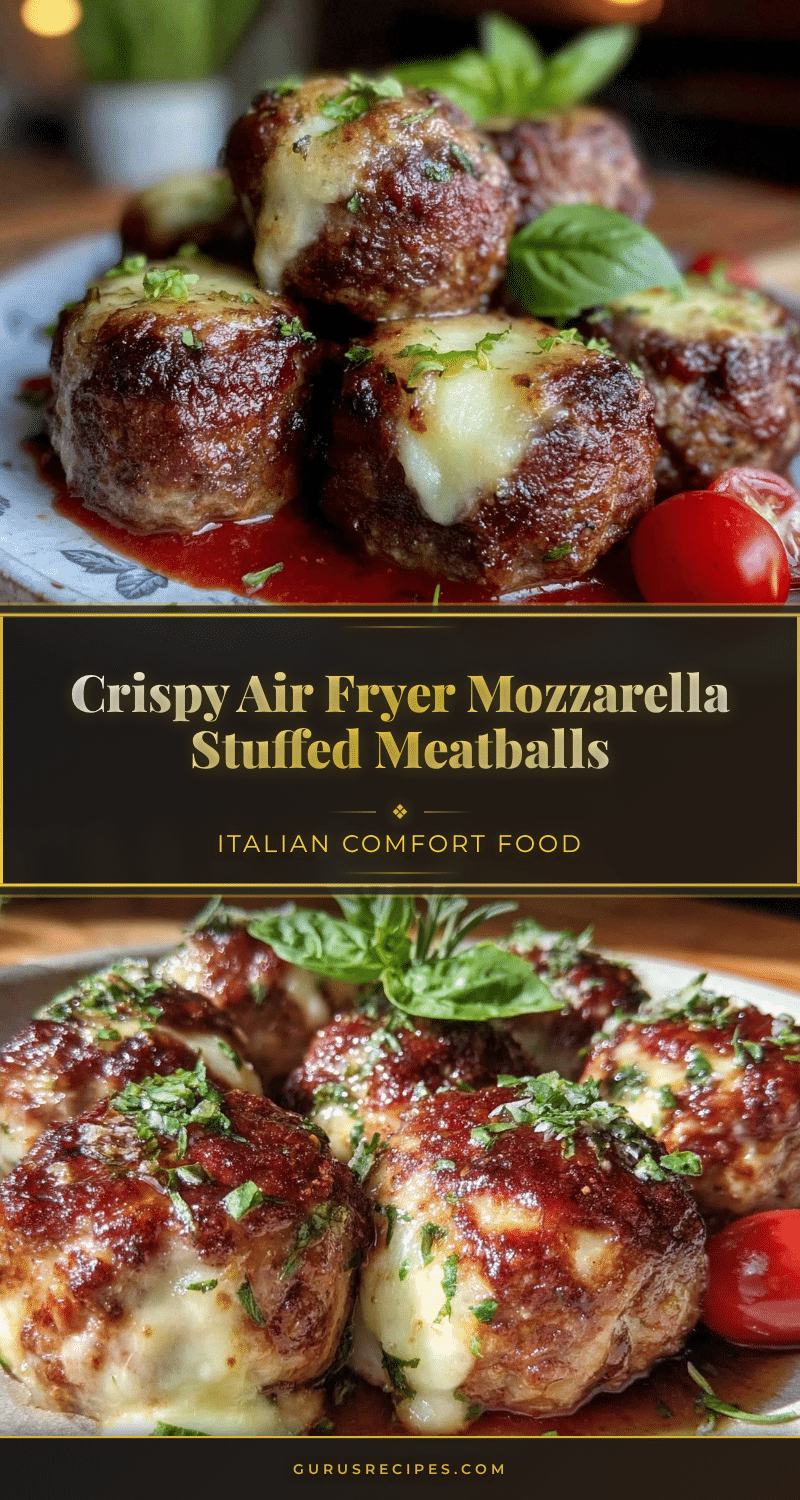crispy air fryer mozzarella stuffed meatballs recipe