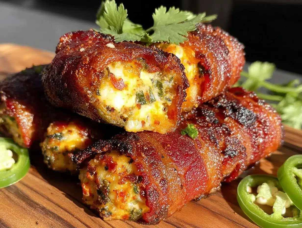 crispy bacon wrapped stuffed jalapeno poppers preparation steps