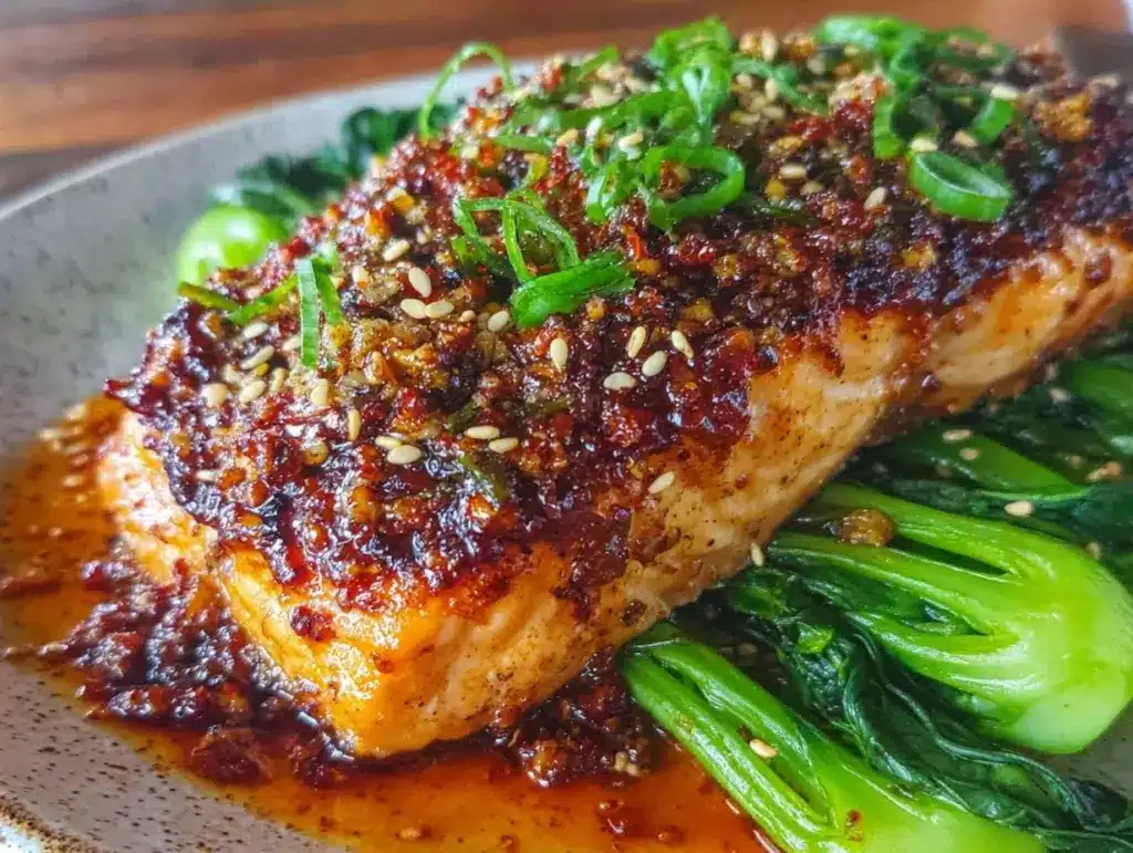 crispy miso glazed salmon - featured image