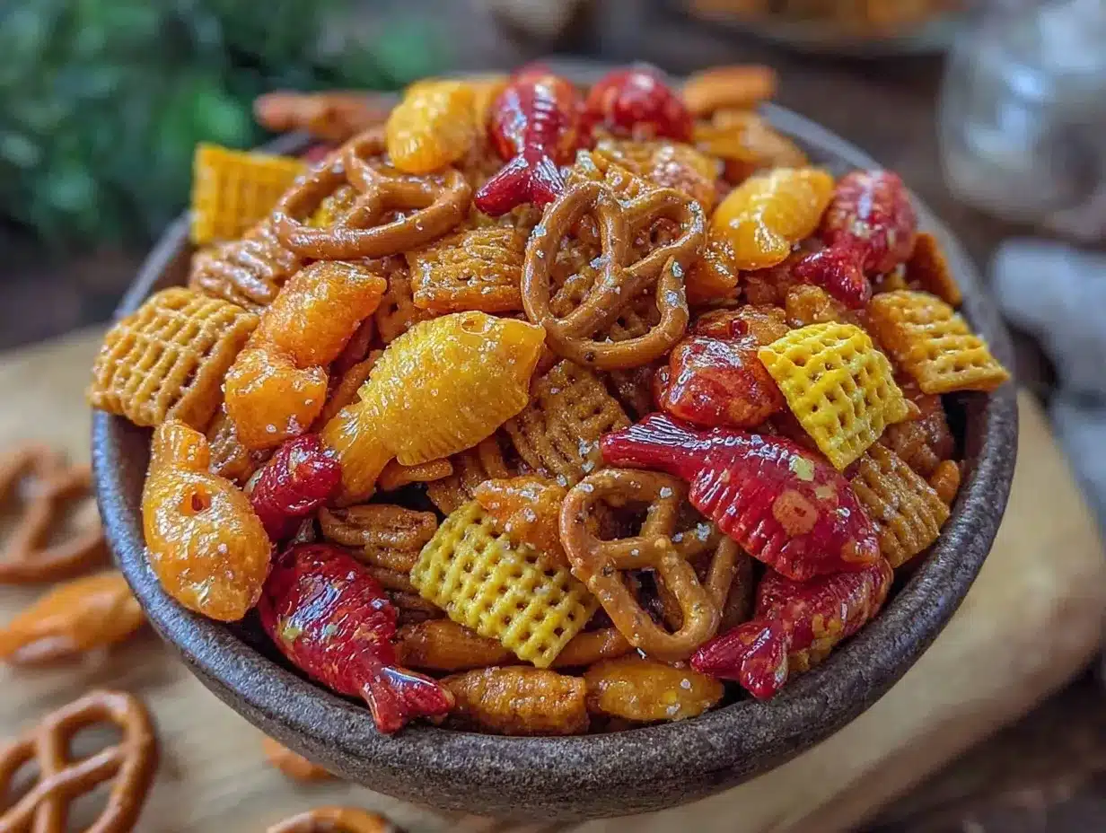 Crispy One Fish Two Fish Goldfish Snack Mix preparation steps