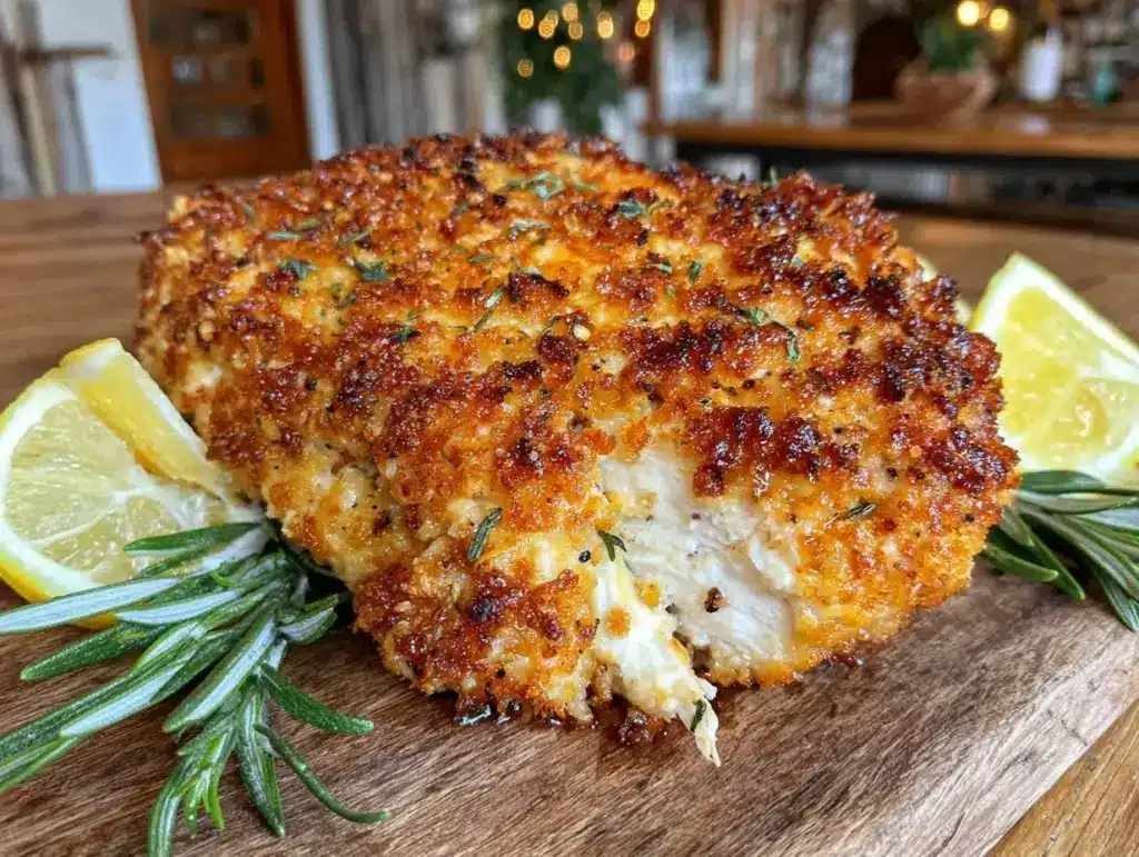 crispy parmesan crusted chicken breast - featured image