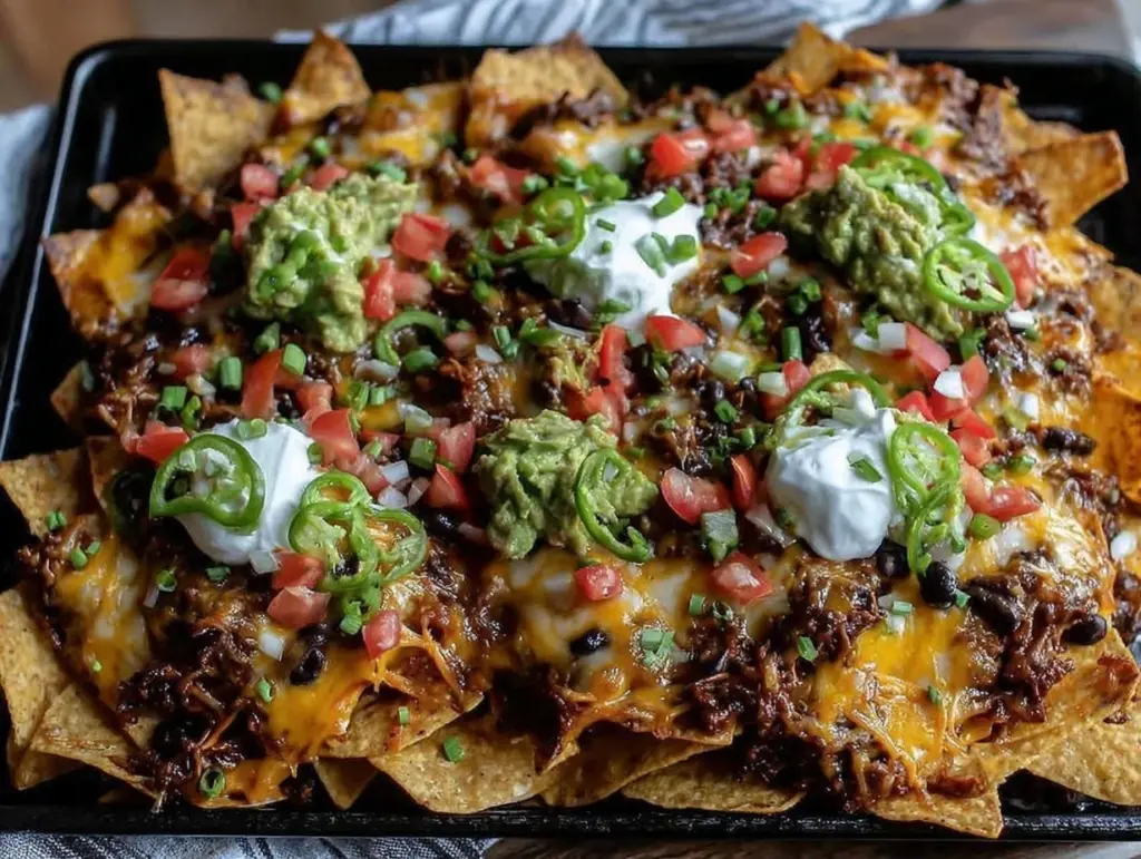 crispy ultimate sheet pan nachos - featured image
