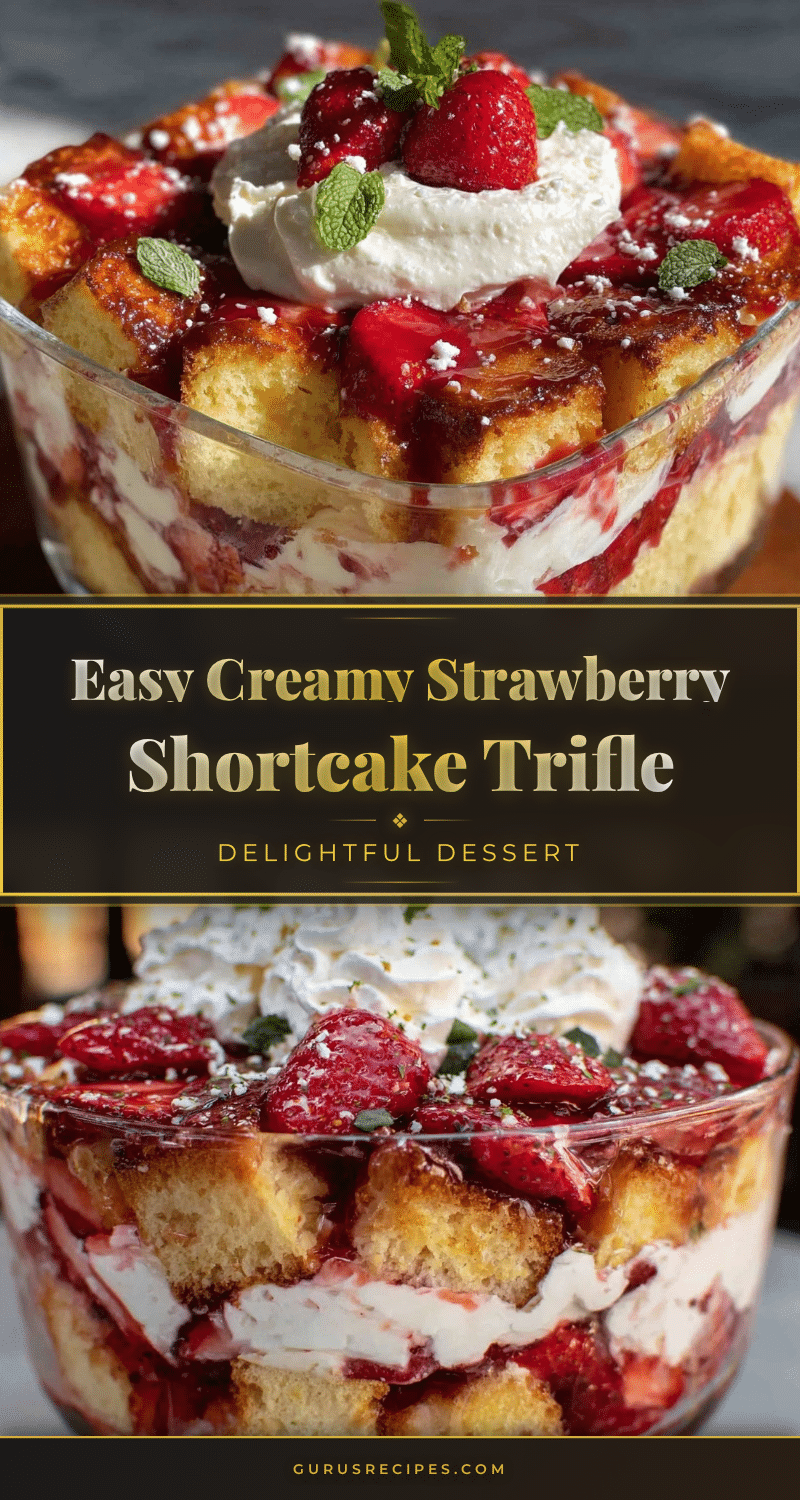 easy creamy strawberry shortcake trifle recipe