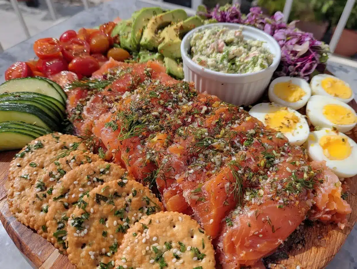 Easy Gluten Free Brunch Board with Smoked Salmon preparation steps