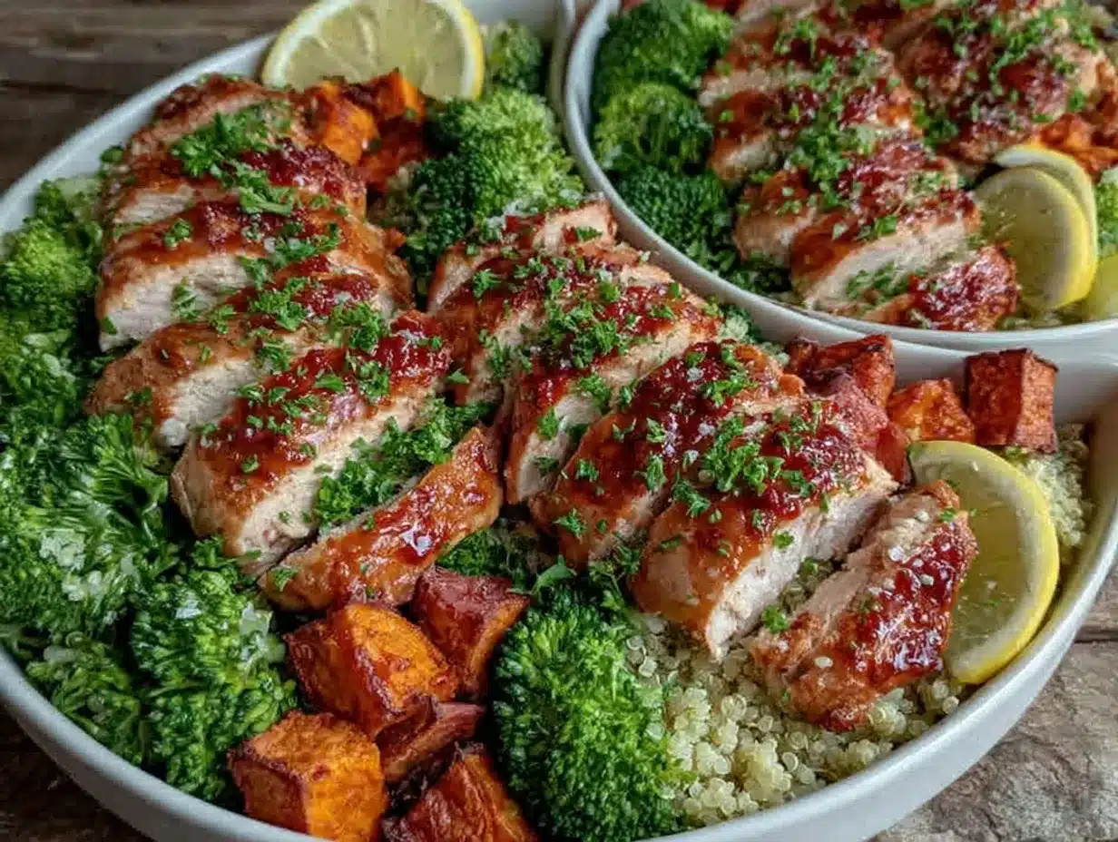 easy high protein chicken meal prep bowls preparation steps