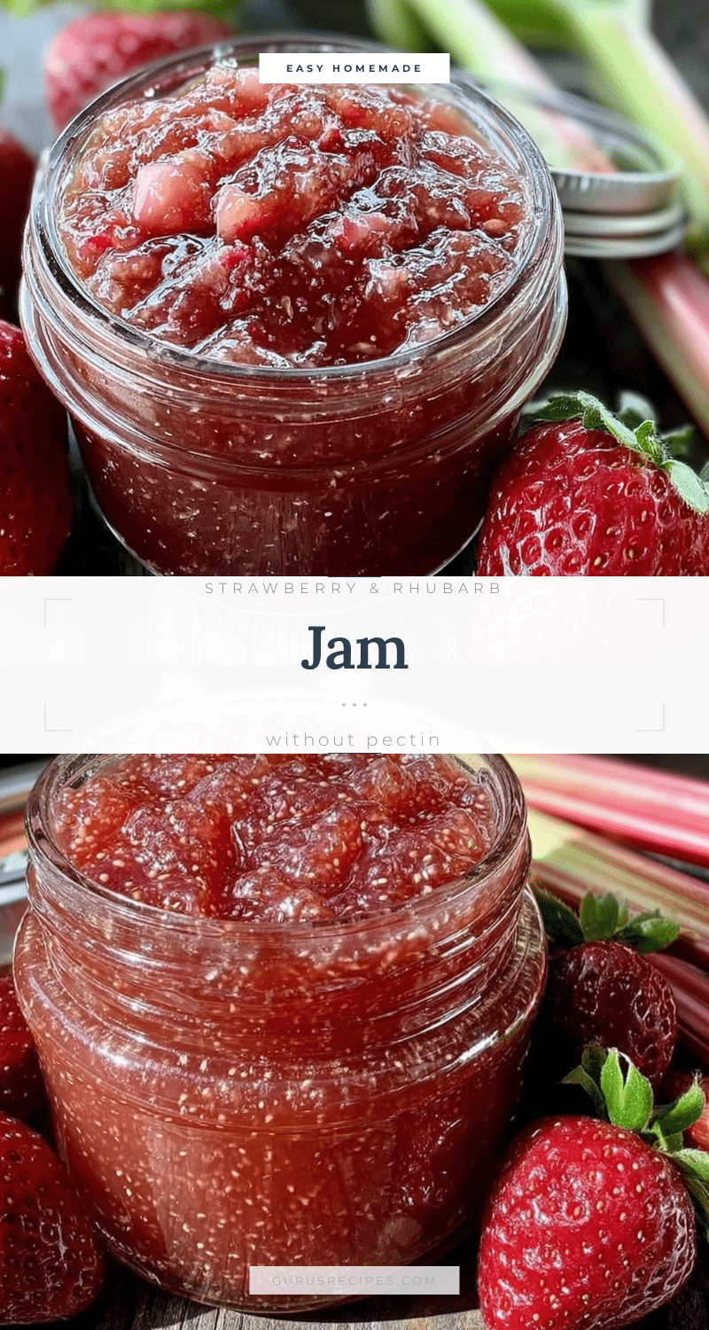 easy homemade strawberry rhubarb jam without pectin recipe