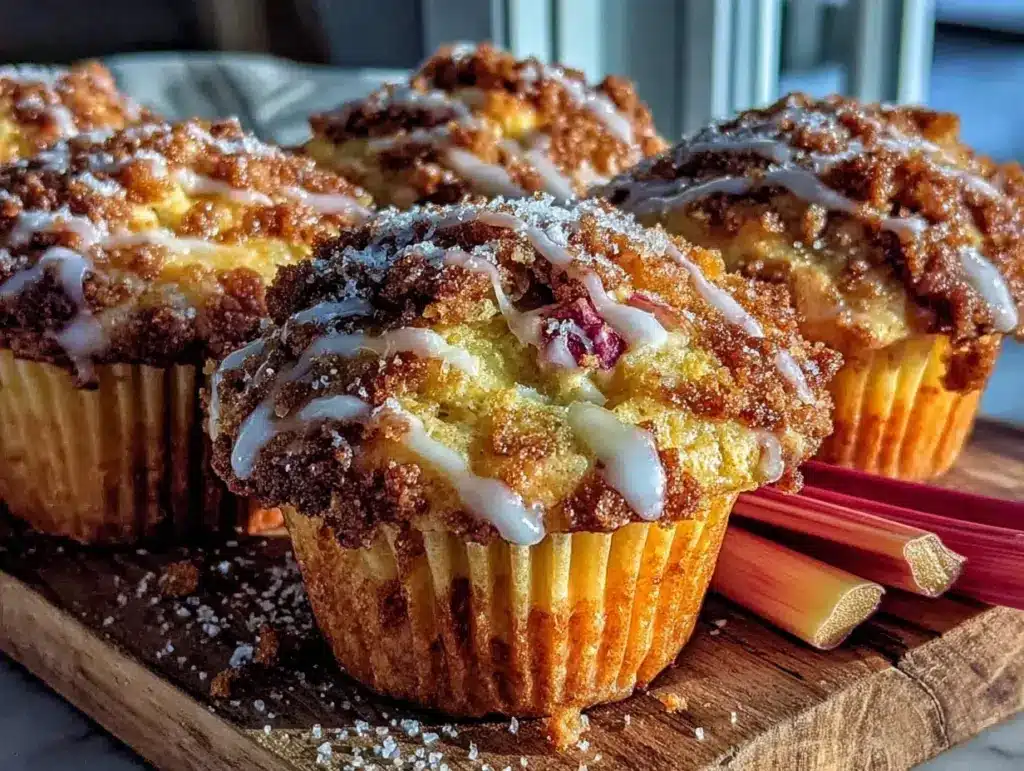 easy rhubarb muffins - featured image
