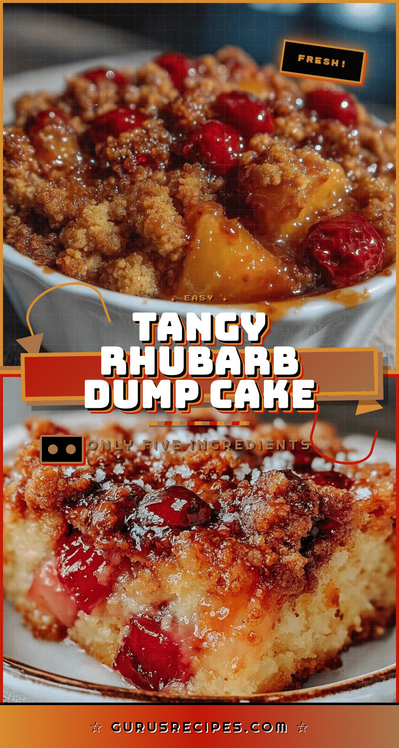 easy tangy rhubarb dump cake recipe