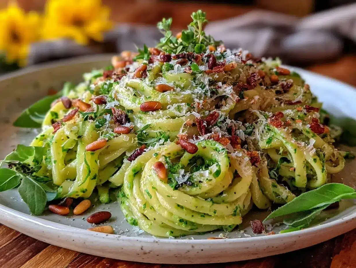 fresh dandelion pesto pasta preparation steps