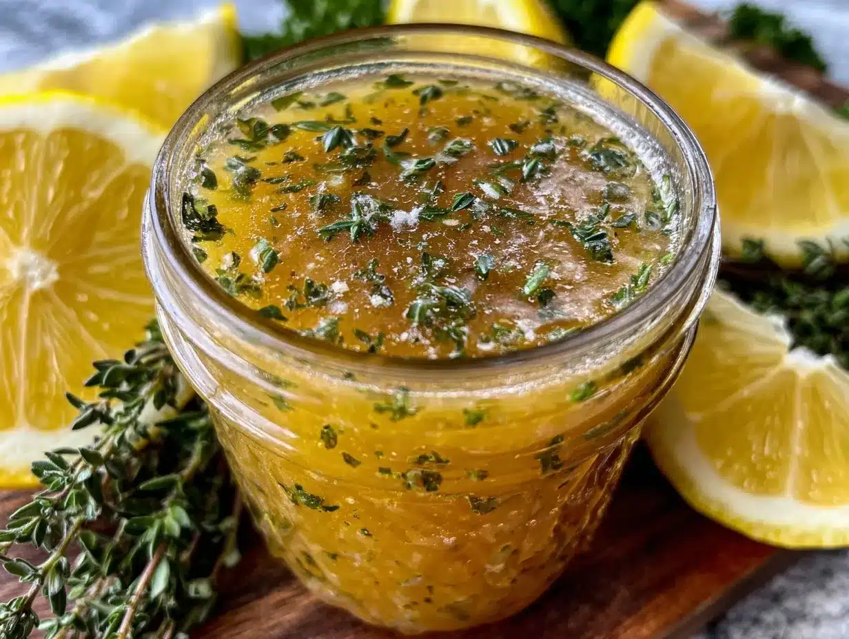 fresh lemon herb vinaigrette dressing preparation steps
